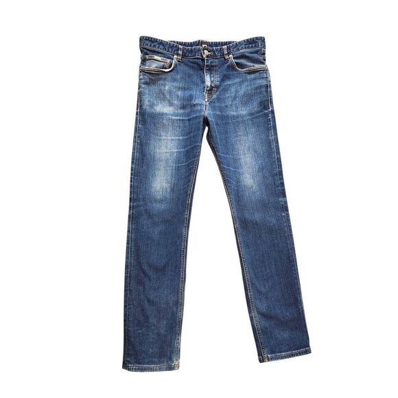 Hugo Boss Mens Jeans Slim Fit Straight faded vintage 33x29.5* measured denim - Picture 1 of 10
